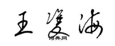 梁錦英王雙海草書個性簽名怎么寫