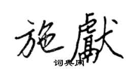 王正良施獻行書個性簽名怎么寫