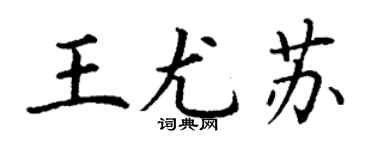 丁謙王尤蘇楷書個性簽名怎么寫