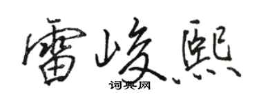 駱恆光雷峻熙行書個性簽名怎么寫