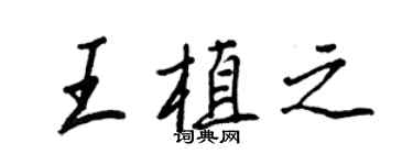 王正良王植之行書個性簽名怎么寫