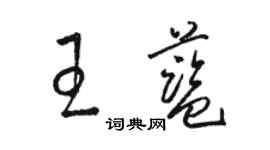 駱恆光王藍草書個性簽名怎么寫