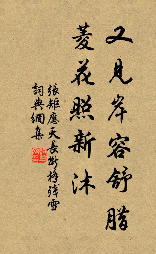 張矩又見岸容舒臘,菱花照新沐書法作品欣賞