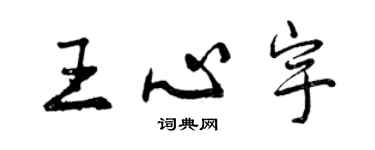 曾慶福王心宇行書個性簽名怎么寫