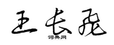 曾慶福王長飛草書個性簽名怎么寫