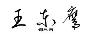 梁錦英王東鷹草書個性簽名怎么寫