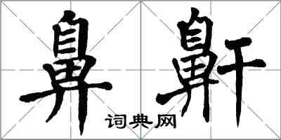 翁闓運鼻鼾楷書怎么寫