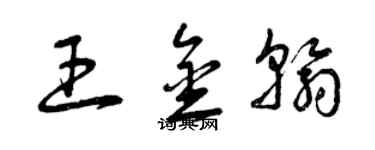 曾慶福王金翰草書個性簽名怎么寫