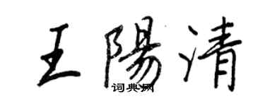 王正良王陽清行書個性簽名怎么寫