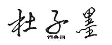 駱恆光杜子墨行書個性簽名怎么寫