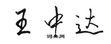 駱恆光王中達行書個性簽名怎么寫