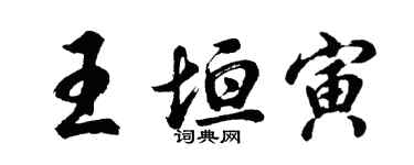 胡問遂王垣寅行書個性簽名怎么寫