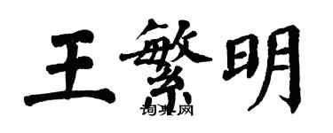翁闓運王繁明楷書個性簽名怎么寫