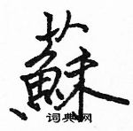 駱恆光寫的硬筆楷書蘇