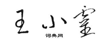 駱恆光王小靈草書個性簽名怎么寫