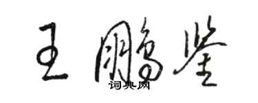 駱恆光王鵬鑒草書個性簽名怎么寫