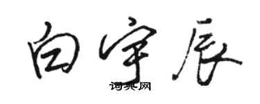 駱恆光白宇辰行書個性簽名怎么寫