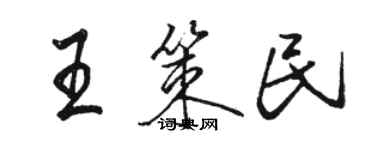 駱恆光王策民行書個性簽名怎么寫