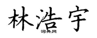 丁謙林浩宇楷書個性簽名怎么寫