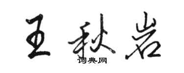 駱恆光王秋岩行書個性簽名怎么寫