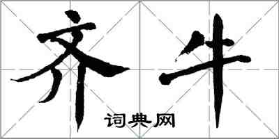 翁闓運齊牛楷書怎么寫