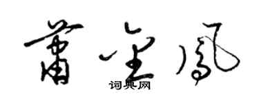 梁錦英蕭金鳳草書個性簽名怎么寫