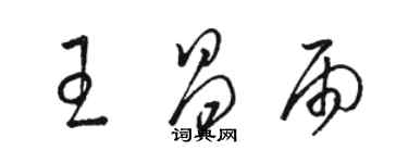 駱恆光王昌雨草書個性簽名怎么寫