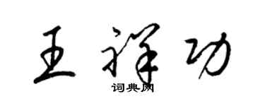 梁錦英王祥功草書個性簽名怎么寫