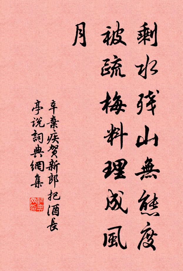 辛棄疾剩水殘山無態度,被疏梅料理成風月。書法作品欣賞