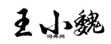 胡問遂王小魏行書個性簽名怎么寫