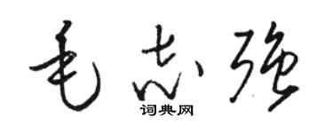 駱恆光毛志強草書個性簽名怎么寫