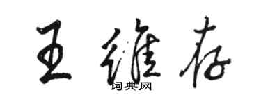 駱恆光王維存行書個性簽名怎么寫