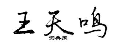 曾慶福王天鳴行書個性簽名怎么寫