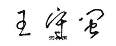 駱恆光王守閩草書個性簽名怎么寫