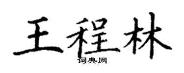 丁謙王程林楷書個性簽名怎么寫