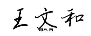 王正良王文和行書個性簽名怎么寫