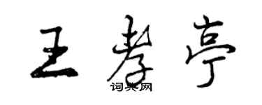 曾慶福王孝亭行書個性簽名怎么寫