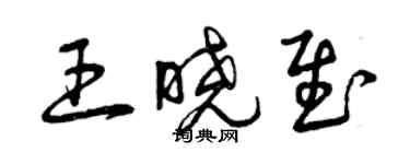 曾慶福王曉慰草書個性簽名怎么寫