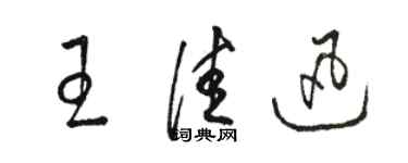 駱恆光王佳迅草書個性簽名怎么寫