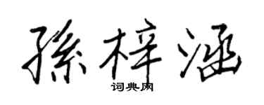 王正良孫梓涵行書個性簽名怎么寫