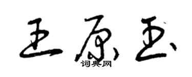 曾慶福王原玉草書個性簽名怎么寫