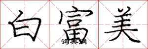 龐中華白富美楷書怎么寫