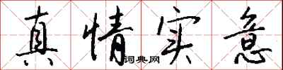 錢沛雲真情實意行書怎么寫