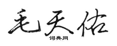 駱恆光毛天佑行書個性簽名怎么寫