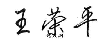 駱恆光王榮平行書個性簽名怎么寫