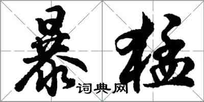 胡問遂暴猛行書怎么寫