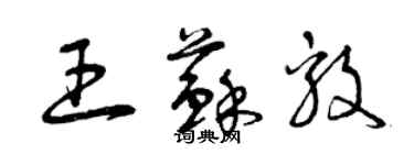 曾慶福王蘇毅草書個性簽名怎么寫