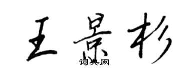 王正良王景杉行書個性簽名怎么寫