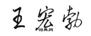 駱恆光王宏勃行書個性簽名怎么寫