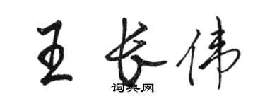 駱恆光王長偉行書個性簽名怎么寫